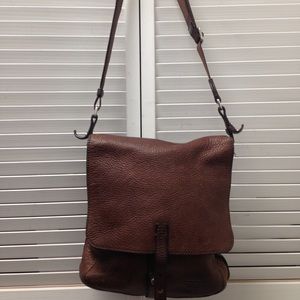 TUMI brown Leather crossbody bag